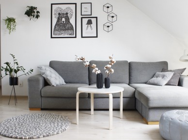 Inspirująca aranżacja w stylu skandynawskim mieszkania z... blogosfery :) Czyli komfortowy salon i pokój dziecięcy na poddaszu!