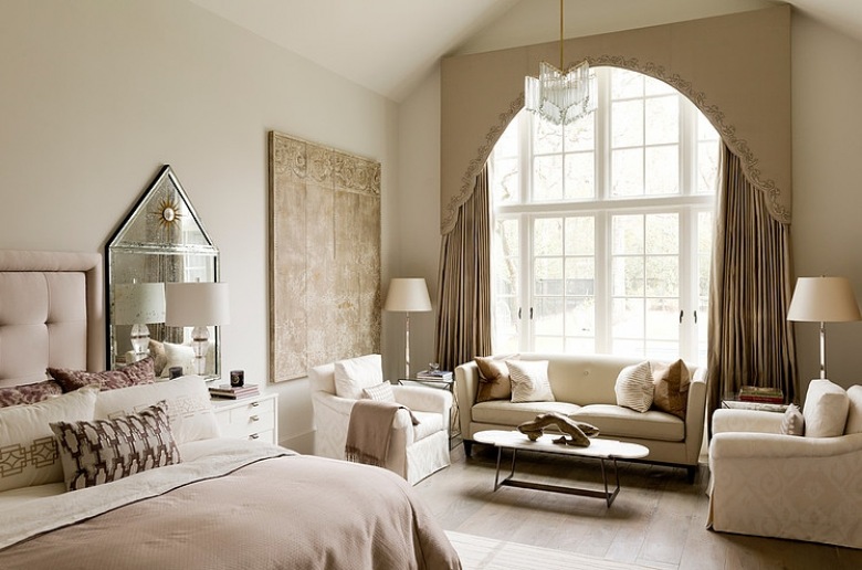 piękna i subtelnie urządzona sypialnia, w której mamy łagodną mieszankę prowansalskich mebli, stylowych dekoracji okien...