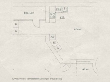 Plan małego mieszkania o powierzchni 32 m2 (24474)