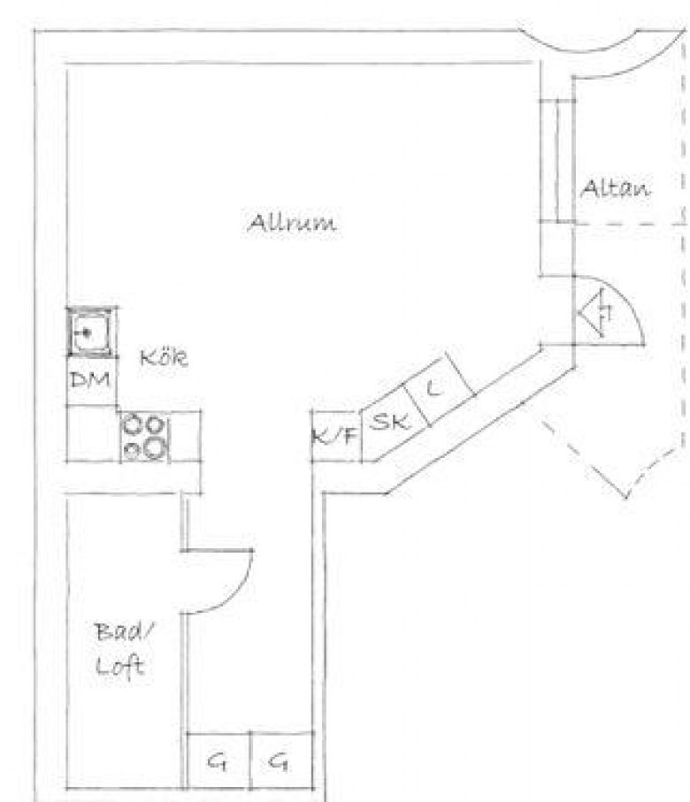 Plan małego mieszkania  32 m2 (19799)