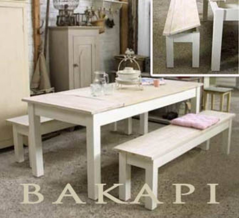 Stół drewniany malowany na biało (27715)