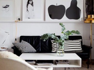 Klasyk black & white - inspirująca aranżacja mieszkania ze wzorem w roli głównej
