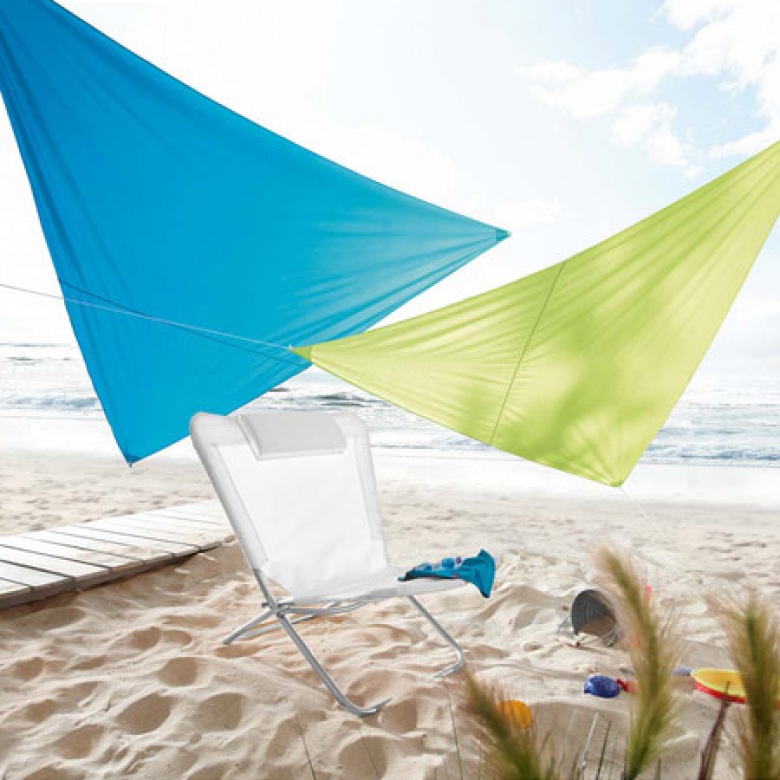 Bawełniane  błękitne i zielone wiatrołapy w plażowej aranżacji (23929)