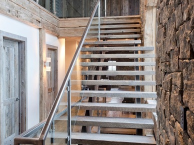 Pomysł na schody - drewno, stal i szkło (16998)
