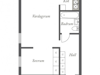 Małe mieszkanie w białej aranżacji skandynawskiej (24218)