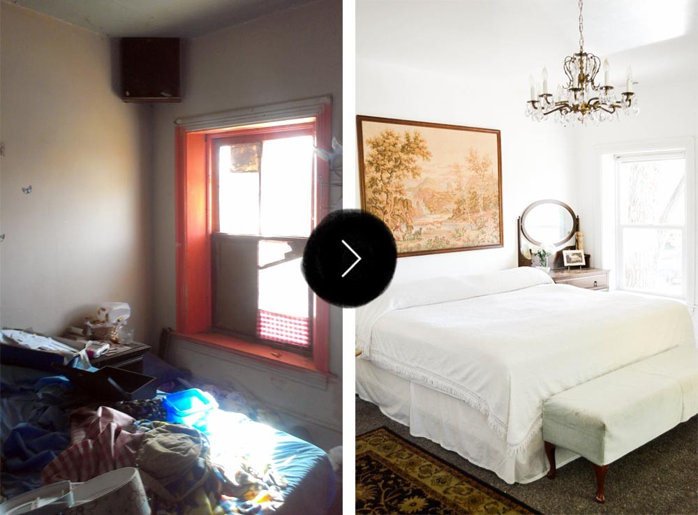 Before & after sypialni, czyli diametralna zmiana charakteru i przeznaczenia jednego z pomieszczeń w starym domu....
