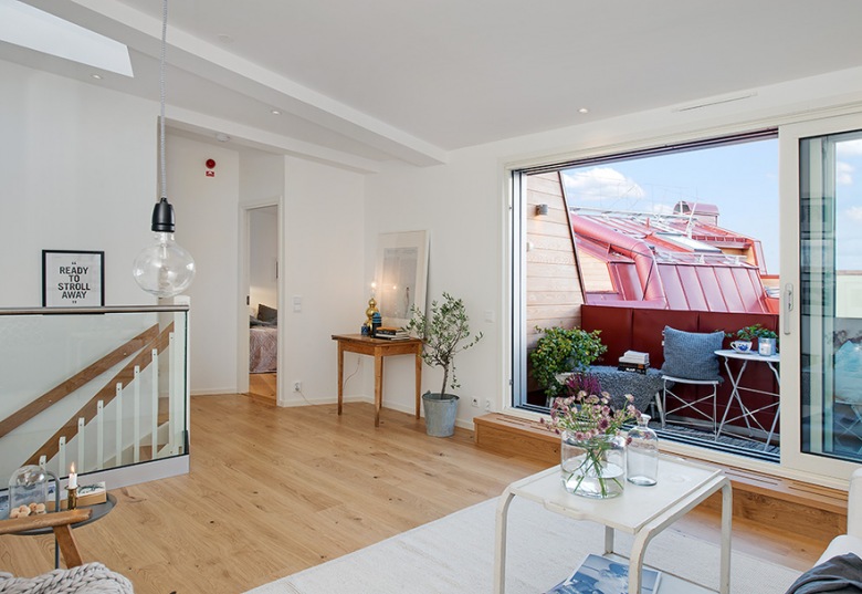 Białe mieszkanie inspirowane skandynawską funkcjonalnością z przyjemnym balkonem :) ()