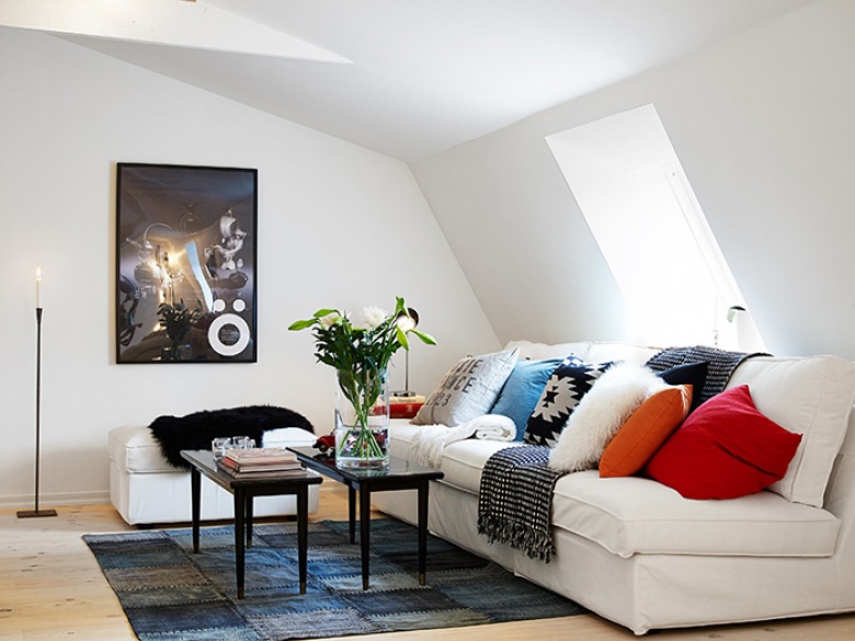 Przytulna aranżacja mieszkania na poddaszu, czyli 78 m2 inspiracji skandynawskim stylem :) ()