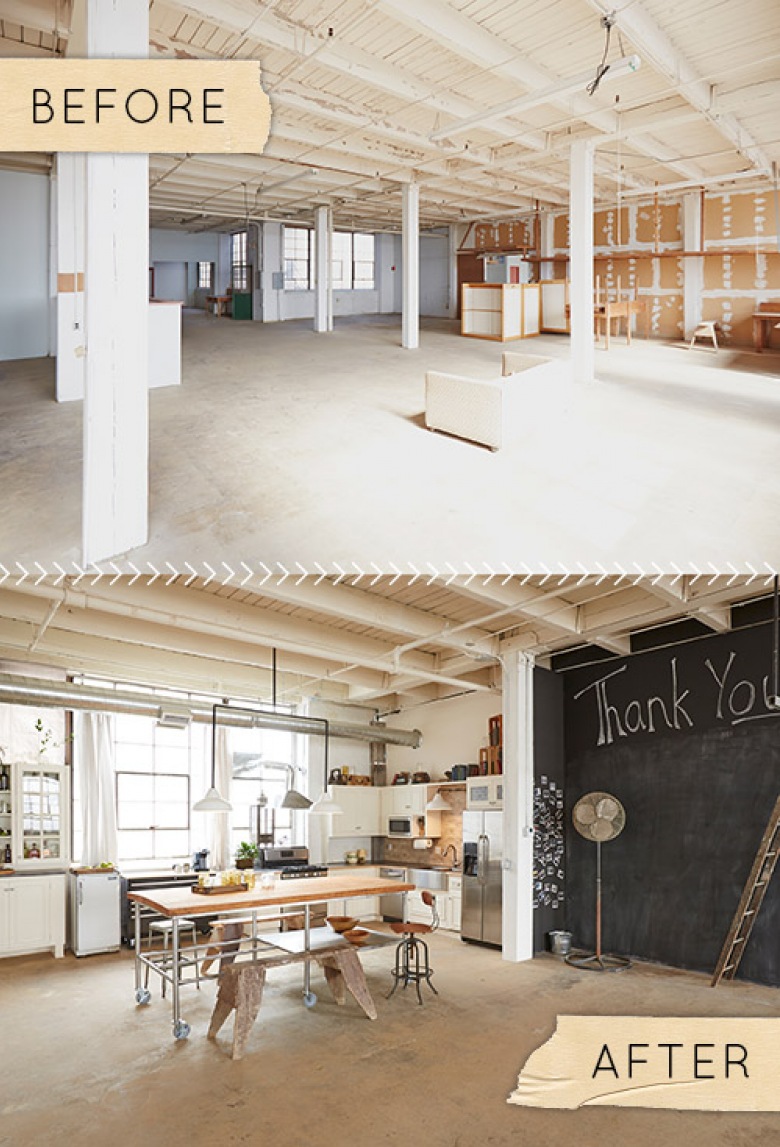 Aranżacja przestronnego mieszkania z pracownią fotograficzną, czyli before & after w stylu industrialnym ()