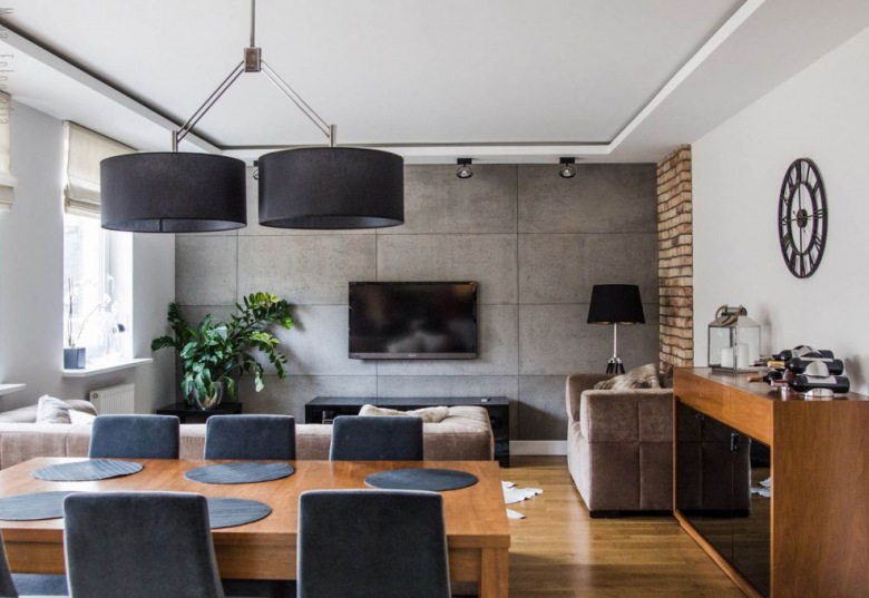 Polskie before & after - aranżacja mieszkania o pow. 80 m2 w nowoczesnym stylu, z dekoracyjnymi ścianami w każdym wnętrzu :) ()