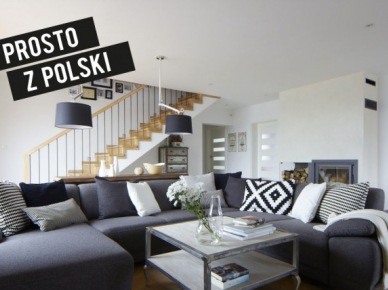 Wspaniała polska aranżacja domu w szarości i drewnie, z ogromną przestrzenią i pokojem kąpielowym! :)