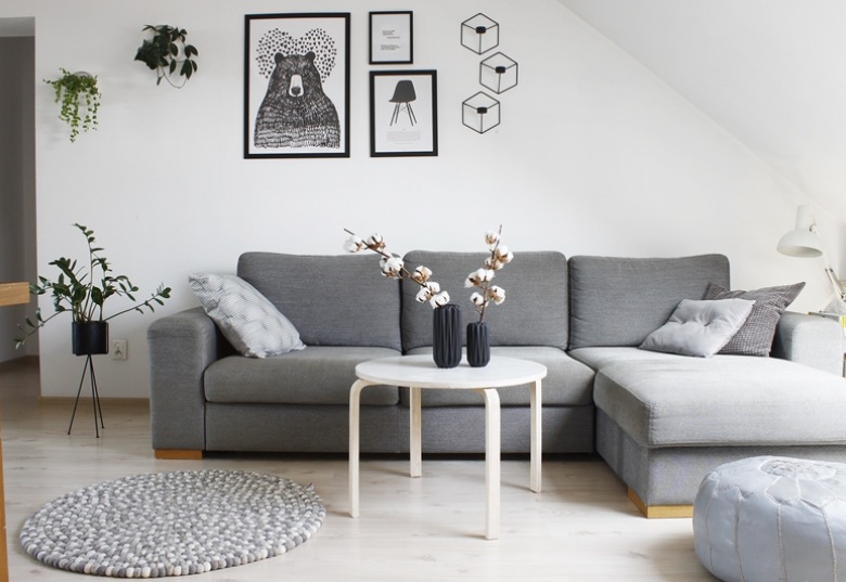 Inspirująca aranżacja w stylu skandynawskim mieszkania z... blogosfery :) Czyli komfortowy salon i pokój dziecięcy na poddaszu! ()