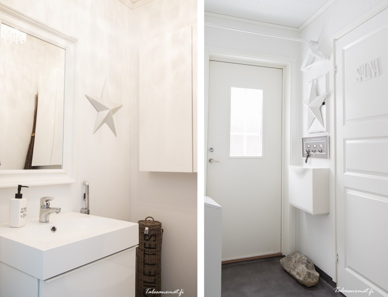 Jednolita, choć ciekawa aranżacja łazienki w stylu skandynawskim, w której dominuje śnieżna biel. Trójwymiarowe...
