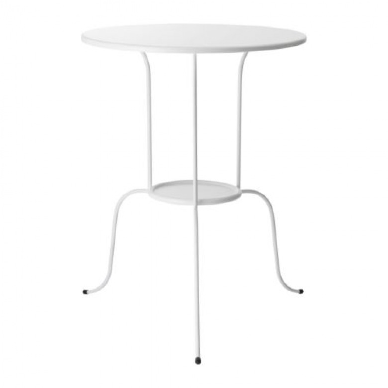 Elegancki biały stolik nocny z okrągłym blatem (53626)