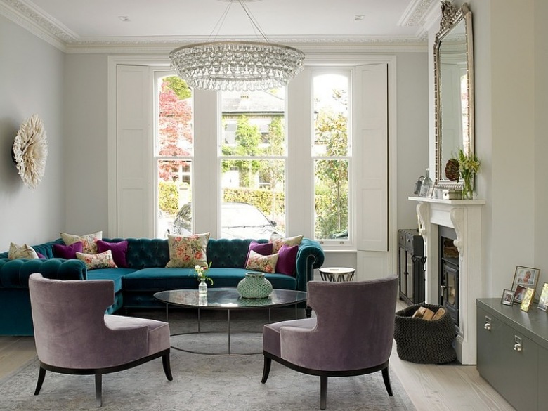 jedna z najpiękniejszych aranżacji domu w Anglii w eklektycznym stylu - elegancka, mieszana stylowo i kolorowo, ale w...