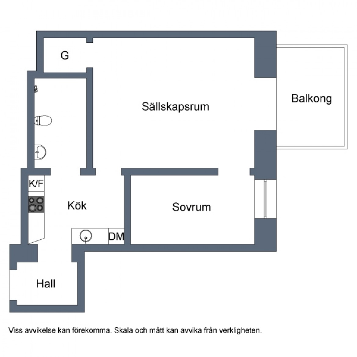 Plan małego mieszkania z doskonałym podziałem pomieszczeń (21188)