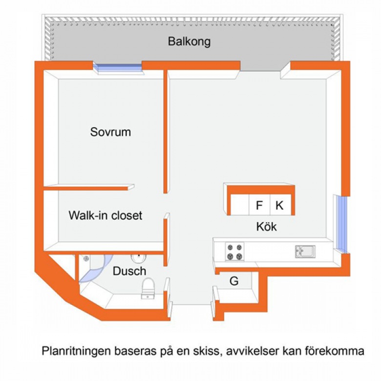 Plan mieszkania 32 m2 (20032)