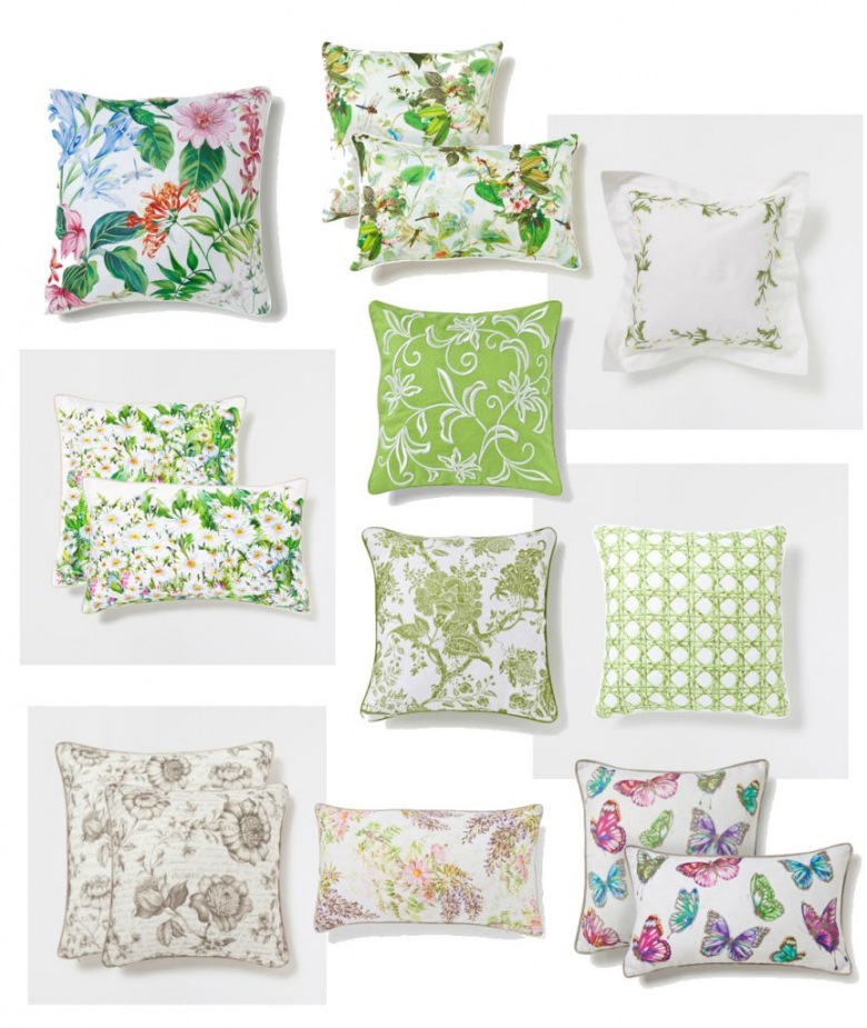 Poduszki dekoracyjne w kwiaty,kwiatowe wzory na poduszkach,kolorowe wiosenne kwiaty podszewki,poszewki dekoracyjne we wzory kwiatowe,botaniczne wzory na poduszkach (39219)