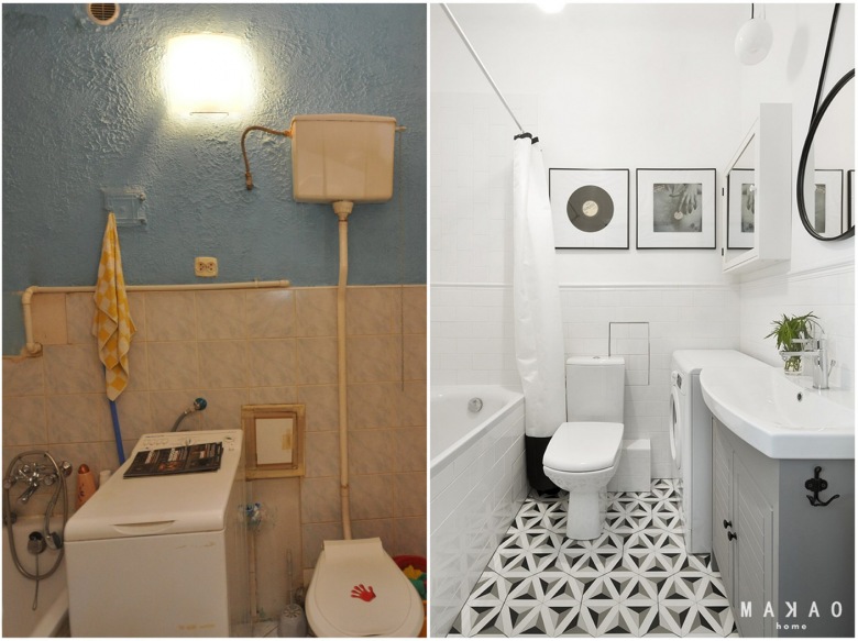 Before & after łazienki różni się diametralnie. Po remoncie stała się schludna, czysta i świeża, o praktycznym zagospodarowaniu i dekoracyjnym...