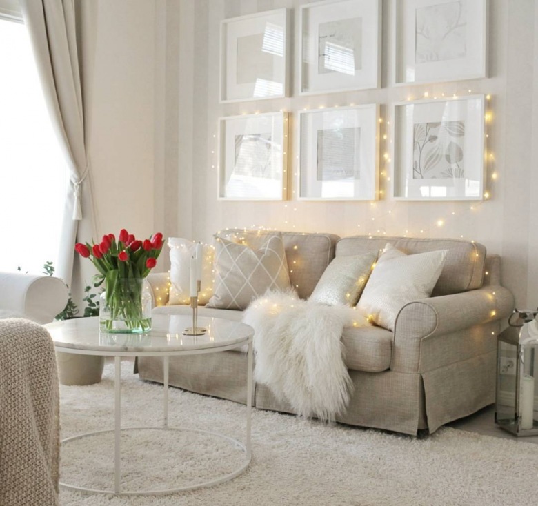 Romantyczna aranżacja domu w bieli i pastelach dla odmiany (52230)