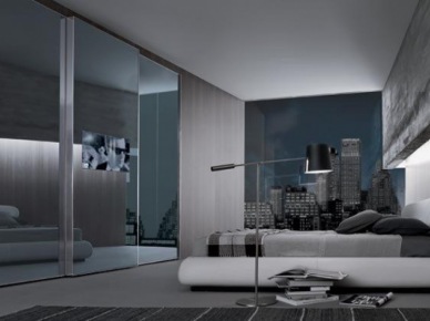 Aranżacje sypialnia - City of New York - minimalistyczny, nowoczesny (2081)