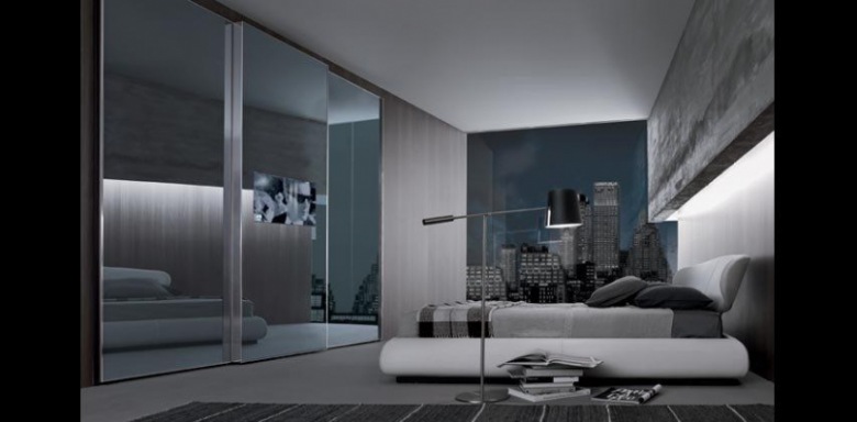 Aranżacje sypialnia - City of New York - minimalistyczny, nowoczesny (2081)