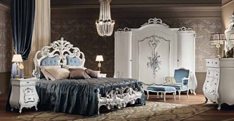 bogate, dekoracyjne i stylowe sypialnie, które kojarzą się z przepychem barokowego stylu - coś dla smakoszy stylowych...