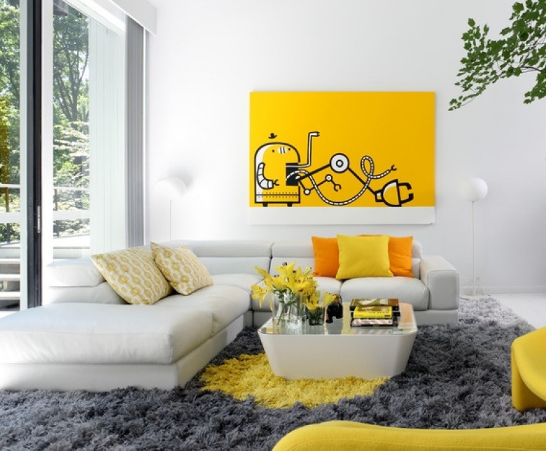 Żółty kolor we wnętrzach,żółty kolor na scianie,żółte akcenty w mieszkaniu,jak dekorować dom w żółtym kolorze,jak używać żółtego koloru,żółte dekoracje i dodatki do wnętrz,co pasuje do żółtego koloru,żółte meble,żółte (34058)