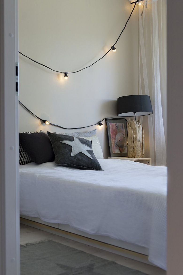 Girlanda świetlna jako romantyczna dekoracja sypialni (50718)