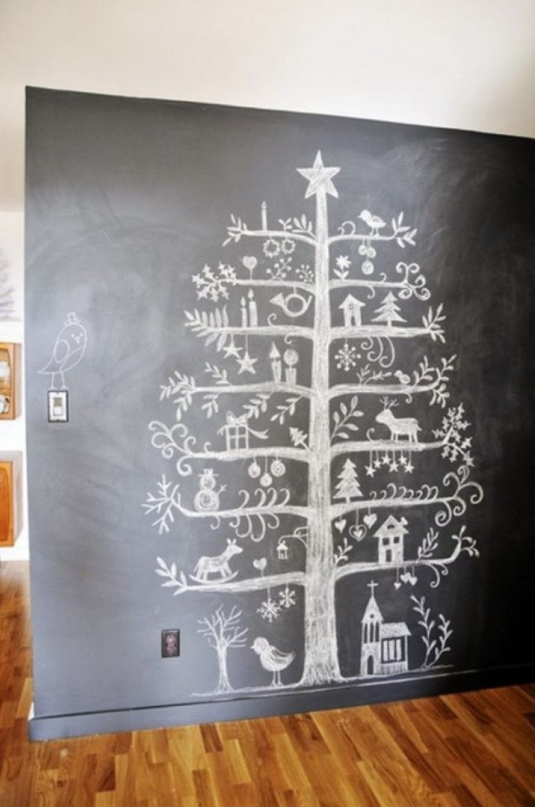 wyjątkowo ciekawe, proste i oryginalne pomysły na dekoracje świąteczne z wykorzystaniem farby tablicowej. rewelacyjnie...