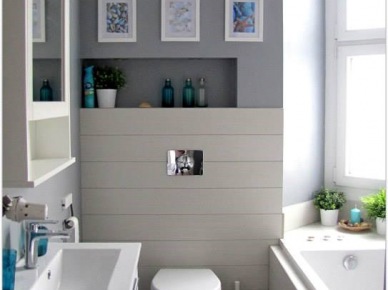 Dekoracje w biało-szarej łazience (49441)