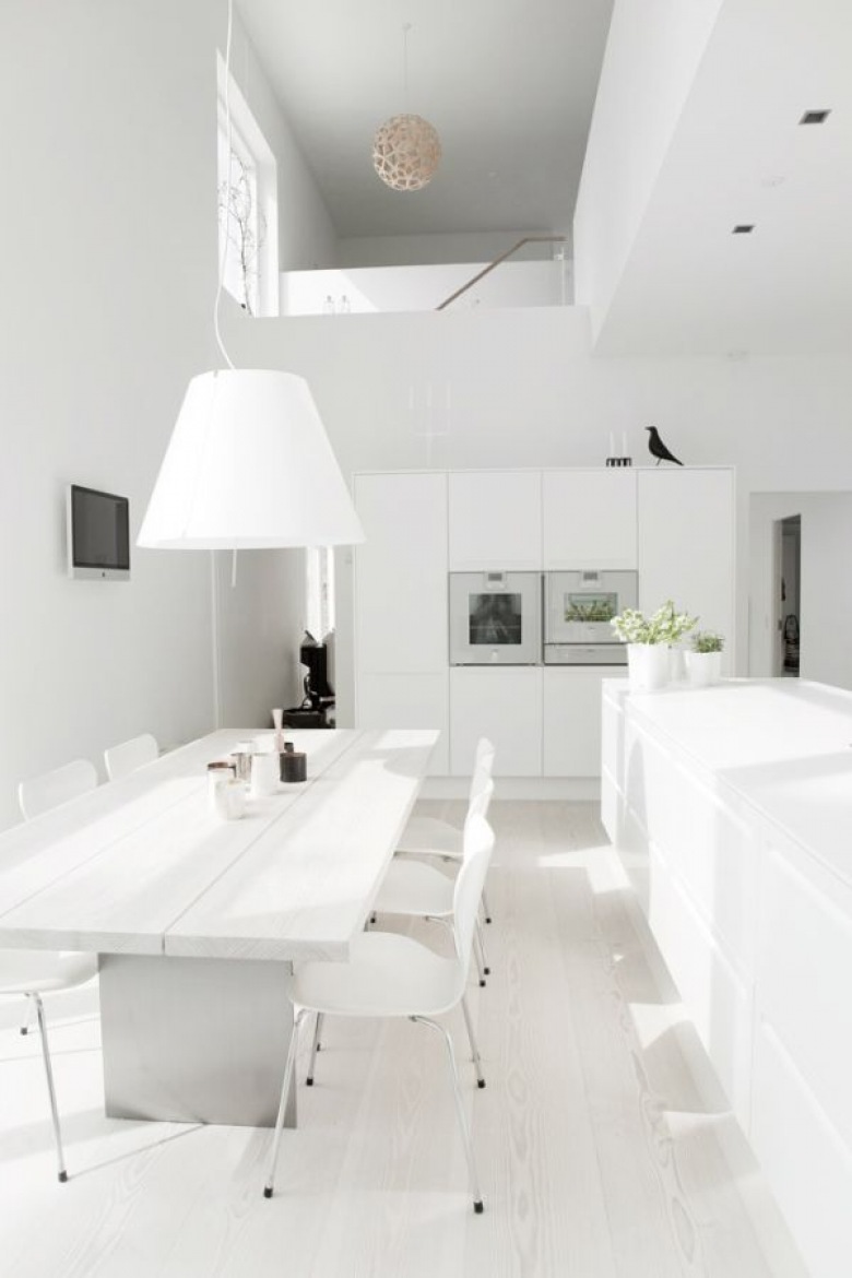 aranżacja  kuchni w białym kolorze od podłogi do sufitu,jeśli zamierzacie urządzić sobie skandynawską kuchnię, to...