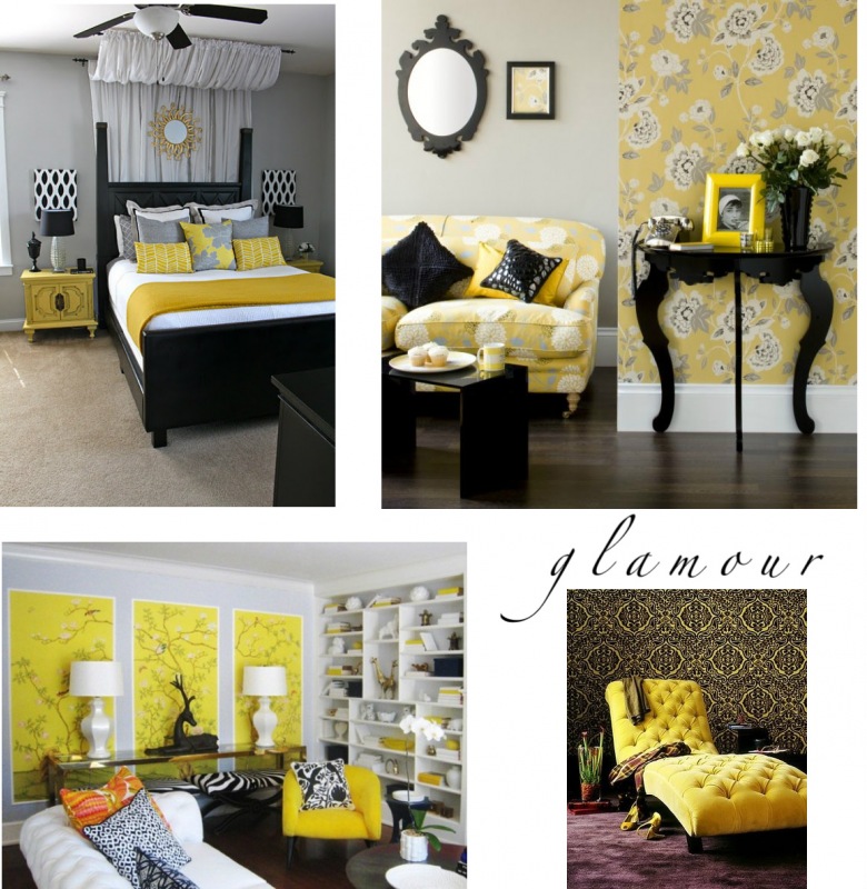 Styl glamour,żółty kolor we wnętrzach,żółty kolor na scianie,żółte akcenty w mieszkaniu,jak dekorować dom w żółtym kolorze,jak używać żółtego koloru,żółte dekoracje i dodatki do wnętrz,co pasuje do żółtego koloru,żółte me (34064)
