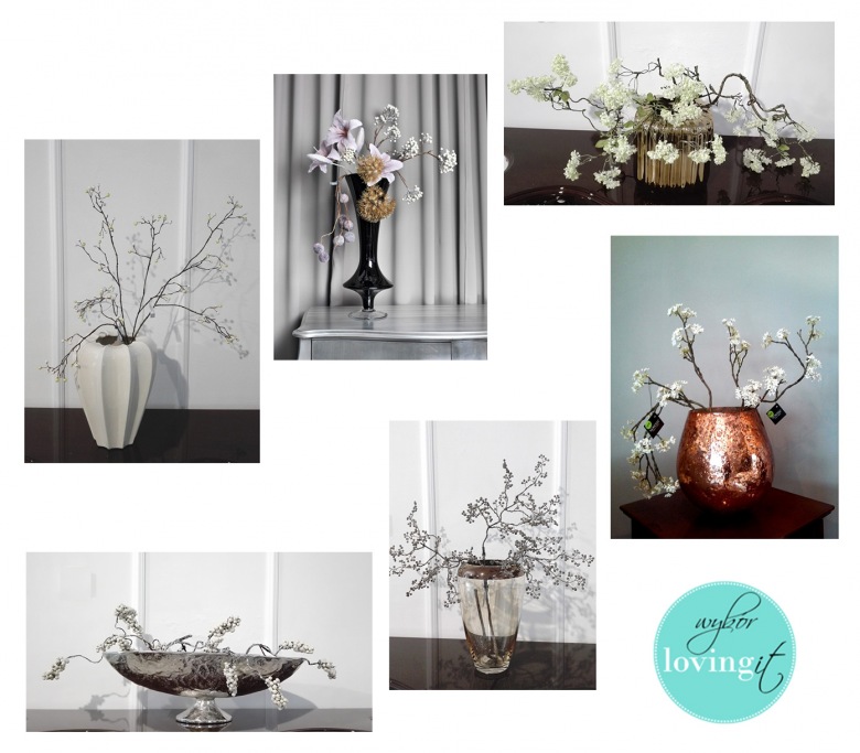 Zimowe kompozycje z kwiatów i gałązek do dekoracji wnętrza (51819)