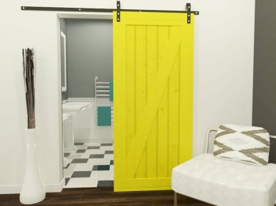 Żółte wrota -drzwi przesuwne do łazienki (24537)