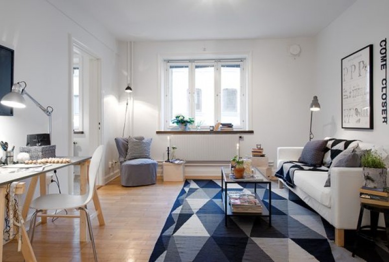 jak urządzić funkcjonalnie i ciekawie małe, 40-metrowe mieszkanie ? obejrzyjcie przykład - biały kolor od podłogi do...