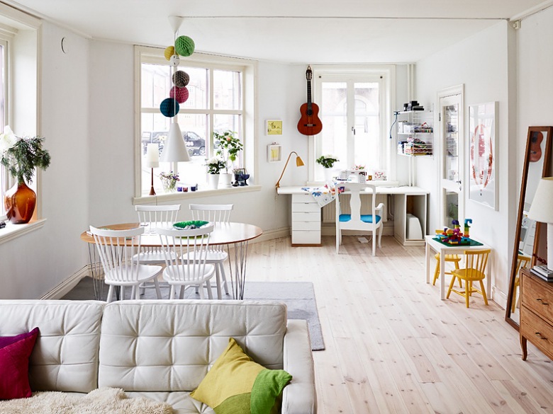 Cudne mieszkanie w stylu skandynawskim - rozświetlona i wesoła aranżacja na pochmurne dni :) (36285)