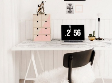 Eleganckie biurko w domowym gabinecie (50360)
