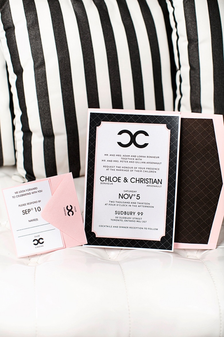 Zaproszenia inspirowane Coco Chanel (22527)