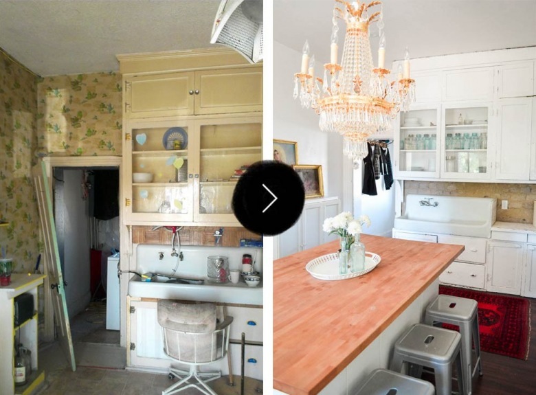 Efektowne before & after, czyli remont kuchni, który stare i dość już zaniedbane pomieszczenie zamienił w wypełnioną po...