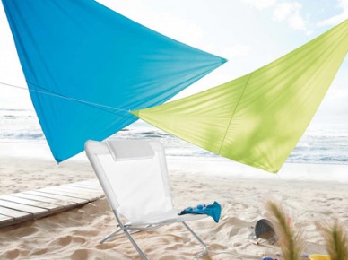 Bawełniane  błękitne i zielone wiatrołapy w plażowej aranżacji (23929)