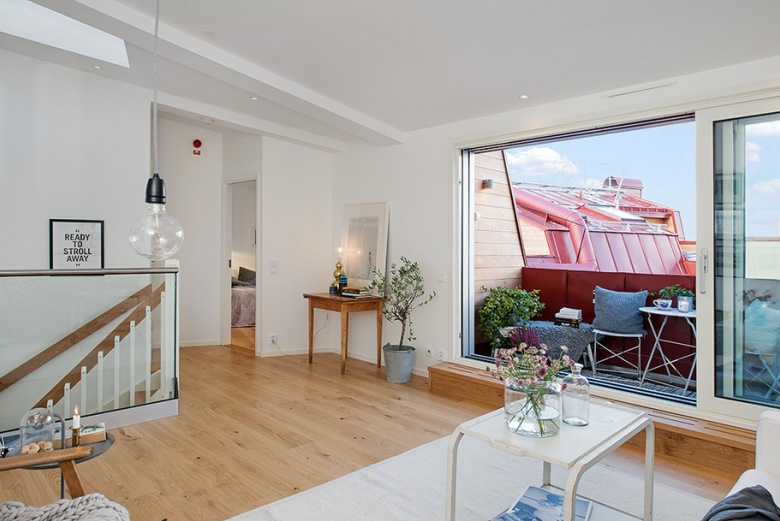 Białe mieszkanie inspirowane skandynawską funkcjonalnością z przyjemnym balkonem :) (40981)