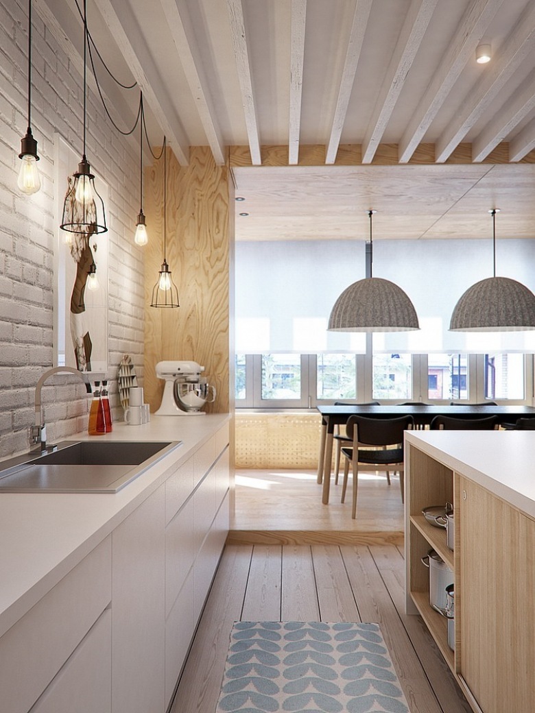 kolejny doskonały projekt mieszkania dla młodych ludzi - to wizualizacja 3d mieszkania w stylu skandynawskim....