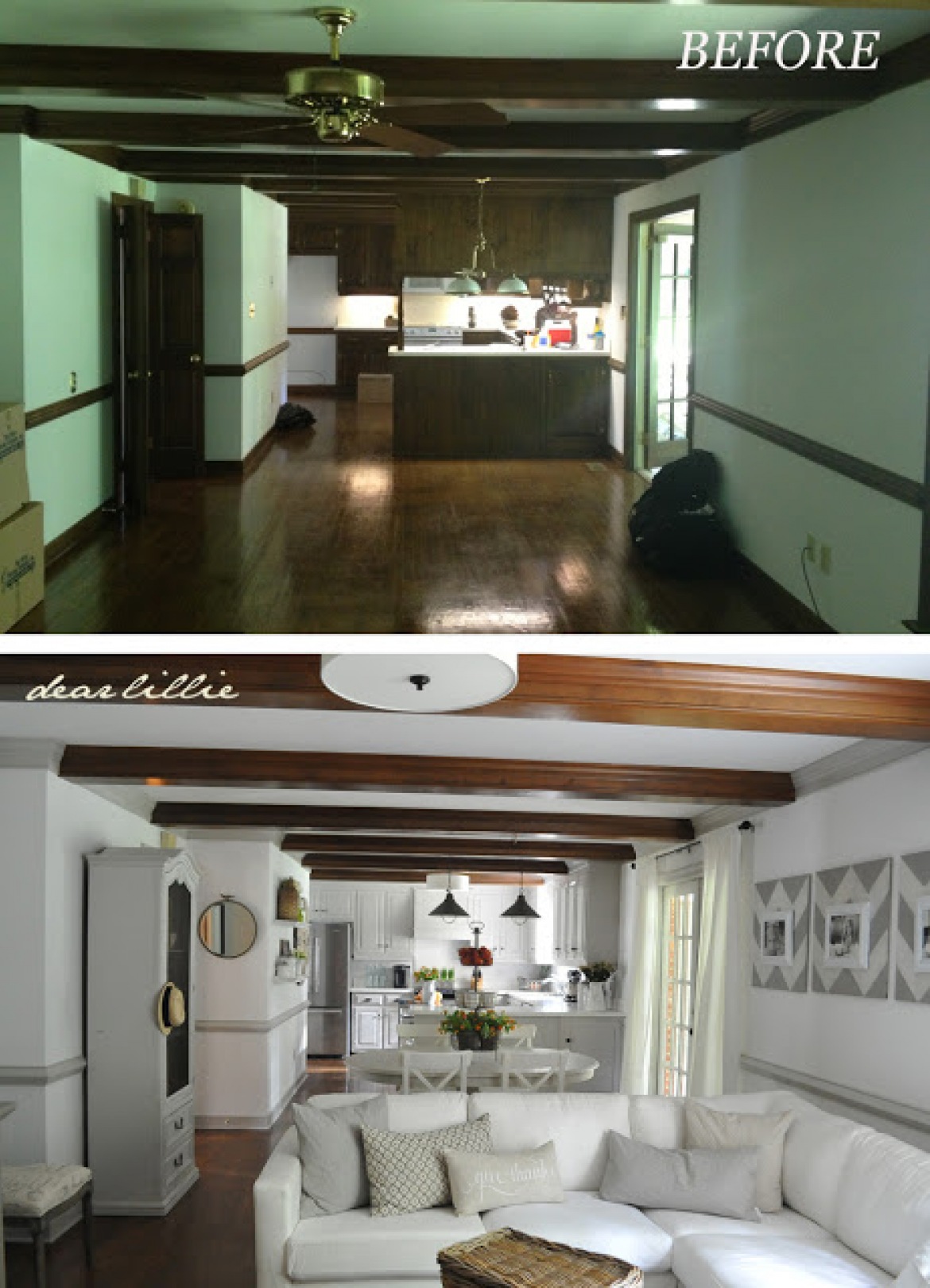 Salon z kuchnią before & after (48756)