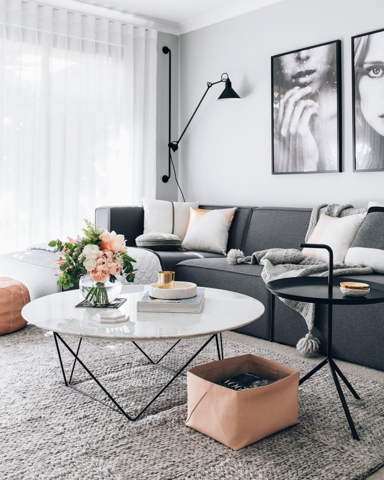 Funkcjonalnie i romantycznie zaaranżowane mieszkanie w stylu skandynawskim, czyli wnętrza tygodnia z instagramu :) (51948)