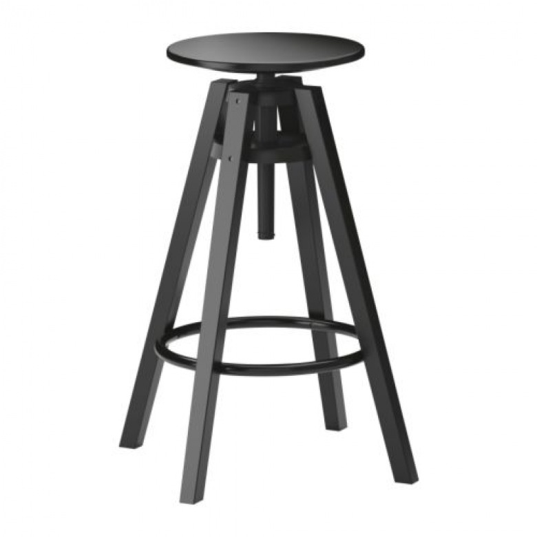 Czarny stołek barowy z IKEI (53379)