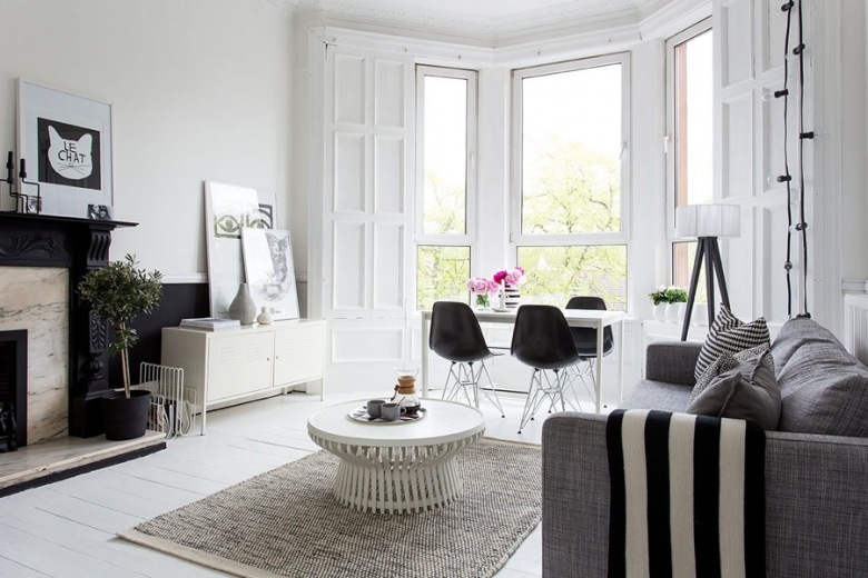 jedno z najpiękniejszych mieszkań w stylu skandynawskim ! wow ! białe wnętrze doskonale połączone z czarnymi meblami,...