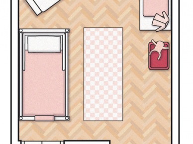 Plan rozmieszczenia mebli w małym pokoju dla dziecka (22116)