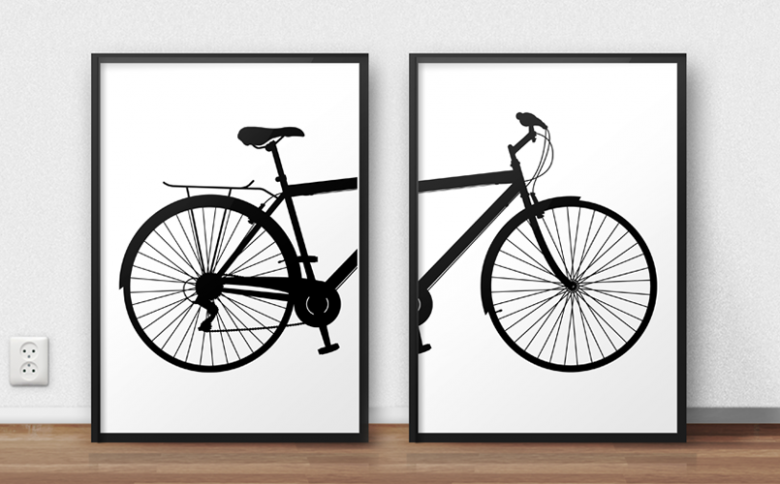 Zestaw plakatów z rowerem miejskim (50753)