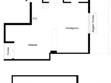 Plan mieszkania 76,5 m2 w otwartej zabudowie salonu z kuchnią i sypialnią na antresoli (21231)